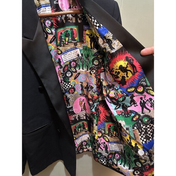 Nicole Miller Blazer Performing Arts Lined Silly Funny 3 Button Women’s Size 10R - Picture 3 of 6
